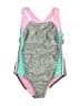 Speedo Color Block Gray Silver One Piece Swimsuit Size 8 - photo 1
