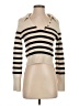 Happily Grey Stripes Ivory Pullover Sweater Size S - photo 1