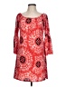 Assorted Brands Print Red Casual Dress Size L (estimated) - photo 1