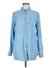 Westport 100% Lyocell Polka Dots Blue Long Sleeve Button-Down Shirt Size M - photo 1