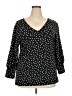 Bobeau Polka Dots Black 3/4 Sleeve Blouse Size 2X - photo 1