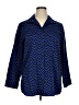 Chico's Chevron-herringbone Blue 3/4 Sleeve Button-Down Shirt Size XL (3) - photo 1