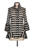 Patchington Chevron-herringbone Black 3/4 Sleeve Blouse Size L - photo 1