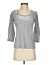 Talbots 100% Cotton Gray 3/4 Sleeve Top Size XS - photo 1