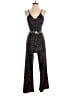 Corey Lynn Calter 100% Polyester Animal Print Black Jumpsuit Size S - photo 1
