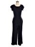 Ann Taylor 100% Polyester Solid Black Blue Jumpsuit Size 4 - photo 1