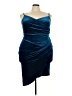 Shein Curve 100% Polyester Blue Cocktail Dress Size 18 Plus (3) - photo 1