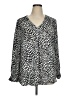 Ophelia Roe 100% Polyester Animal Print Silver Long Sleeve Blouse Size XL - photo 1