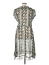 DressBarn 100% Polyester Paisley Silver Cocktail Dress Size 16 - photo 2