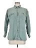 Assorted Brands Solid Teal 3/4 Sleeve Button-Down Shirt Size M - photo 1