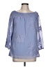 AGB 100% Polyester Blue 3/4 Sleeve Blouse Size L - photo 1