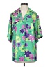 Topshop 100% Polyester Tropical Green Short Sleeve Blouse Size 4 - photo 1