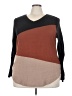 Emery Rose Color Block Brown Pullover Sweater Size 3X - photo 1