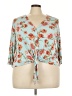 Green Envelope Teal 3/4 Sleeve Blouse Size 3X - photo 1