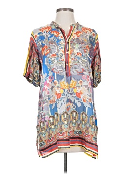 Johnny Was Short Sleeve Silk Top