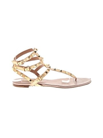 Valentino Leather Rockstud Cage Flat Sandals (view 1)