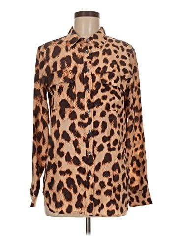 Equipment Long Sleeve Silk Top (view 1)