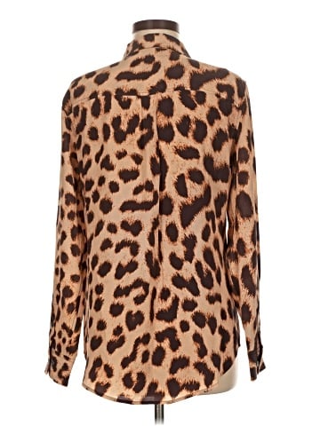 Equipment Long Sleeve Silk Top (view 2)