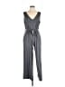 SIMPLE By Suzanne Betro Solid Gray Jumpsuit Size L - photo 1