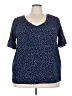 Suzanne Betro 100% Polyester Blue Short Sleeve Blouse Size 2X - photo 1