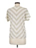 Chico's Chevron-herringbone Ivory Short Sleeve Blouse Size Med (1) - photo 2