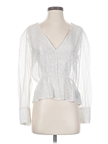 7 For All Mankind Long Sleeve Silk Top (view 1)