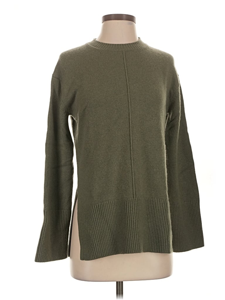 Pre-owned Theory Wool Pullover Sweater In Green