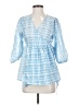 Future Collective Blue 3/4 Sleeve Blouse Size XS - photo 1