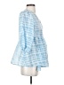 Future Collective Blue 3/4 Sleeve Blouse Size XS - photo 4