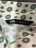 Zara Print Green Long Sleeve Blouse Size S - photo 7