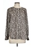 Ann Taylor LOFT 100% Polyester Animal Print Brown Long Sleeve Blouse Size M - photo 1
