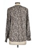 Ann Taylor LOFT 100% Polyester Animal Print Brown Long Sleeve Blouse Size M - photo 2