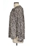 Ann Taylor LOFT 100% Polyester Animal Print Brown Long Sleeve Blouse Size M - photo 5