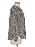 Ann Taylor LOFT 100% Polyester Animal Print Brown Long Sleeve Blouse Size M - photo 4