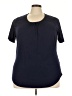 Just My Size Black Short Sleeve Blouse Size 3X 22/24 - photo 1