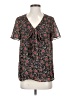 Pleione 100% Polyester Black Short Sleeve Blouse Size S - photo 1