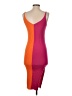 Unbranded 100% Polyester Color Block Orange Cocktail Dress Size S - photo 2