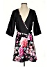 OEUVRE Floral Black Cocktail Dress Size S - photo 1