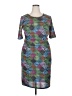 Lularoe Graphic Teal Cocktail Dress Size 2X - photo 1