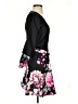 OEUVRE Floral Black Cocktail Dress Size S - photo 4