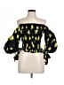 Caroline Constas Floral Yellow Black 3/4 Sleeve Blouse Size L - photo 1