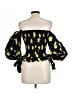 Caroline Constas Floral Yellow Black 3/4 Sleeve Blouse Size L - photo 2