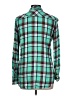 Merona 100% Rayon Plaid Teal Long Sleeve Button-Down Shirt Size L - photo 2