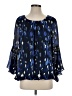 AB Studio 100% Polyester Blue 3/4 Sleeve Blouse Size S - photo 1