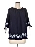 NY Collection Blue 3/4 Sleeve Blouse Size M - photo 1