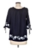 NY Collection Blue 3/4 Sleeve Blouse Size M - photo 2