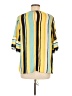 Sami & JO 100% Polyester Stripes Yellow Short Sleeve Blouse Size M - photo 2