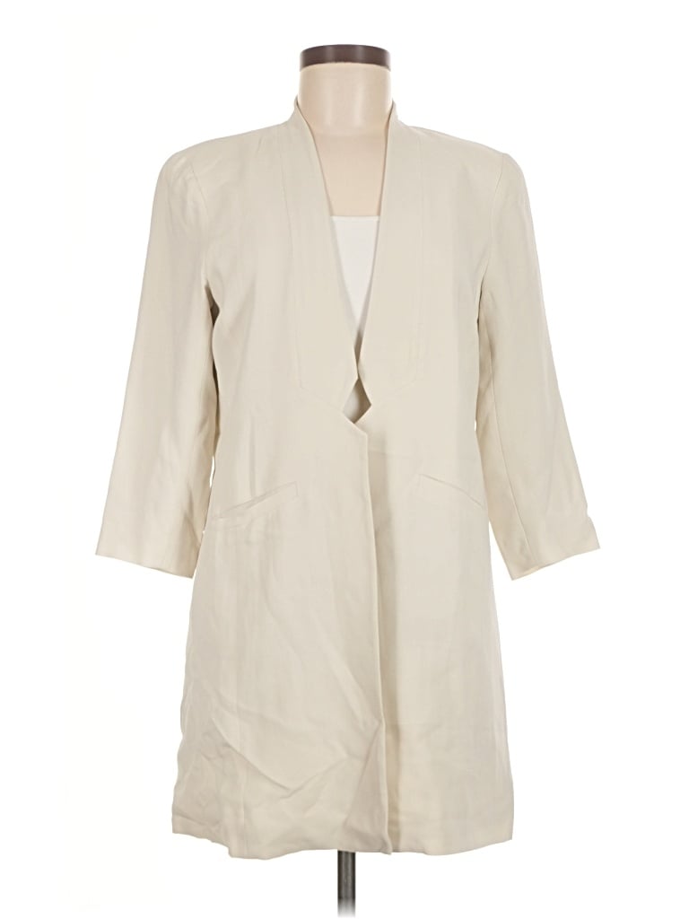 Pre-owned Eileen Fisher Trenchcoat In Ivory