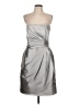 Alfred Sung 100% Polyester Metallic Silver Cocktail Dress Size 12 - photo 1