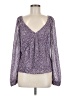 Ann Taylor LOFT 100% Polyester Purple Long Sleeve Blouse Size M - photo 1